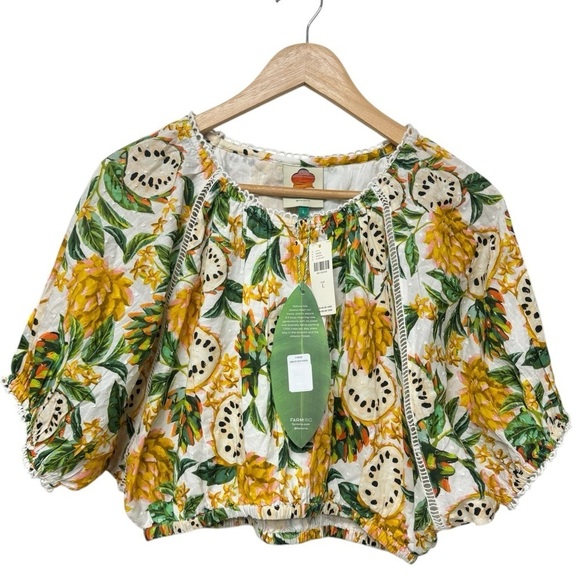 NWT Farm Rio Biriba Cropped Blouse - Picture 4 of 11